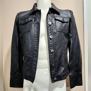 Like New OSO Casuals Faux Leather Shirt Jacket Size Large